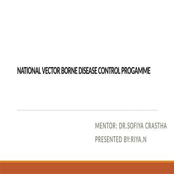 National Vector Borne Disease Control Programme | PDF