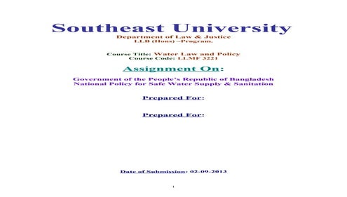 Assignment On:  Government of the People’s Republic of Bangladesh National Po...