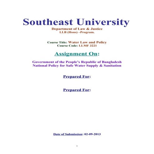 Assignment On:  Government of the People’s Republic of Bangladesh National Po...