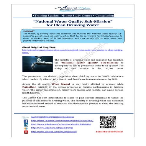 National Water Quality Sub-Mission for Clean Drinking Water | PDF