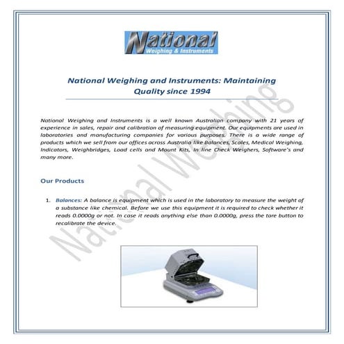 How to Calibrate Weighing Scale | PDF
