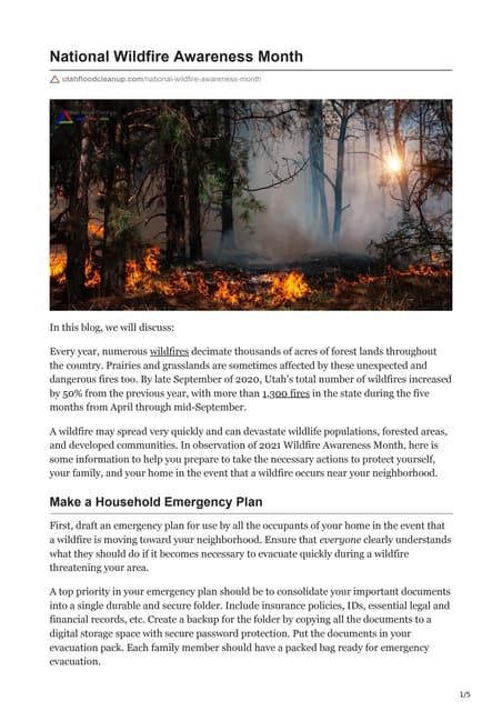 Prepare For and Survive a WILDFIRE | PPTX | Indoor Environmental ...