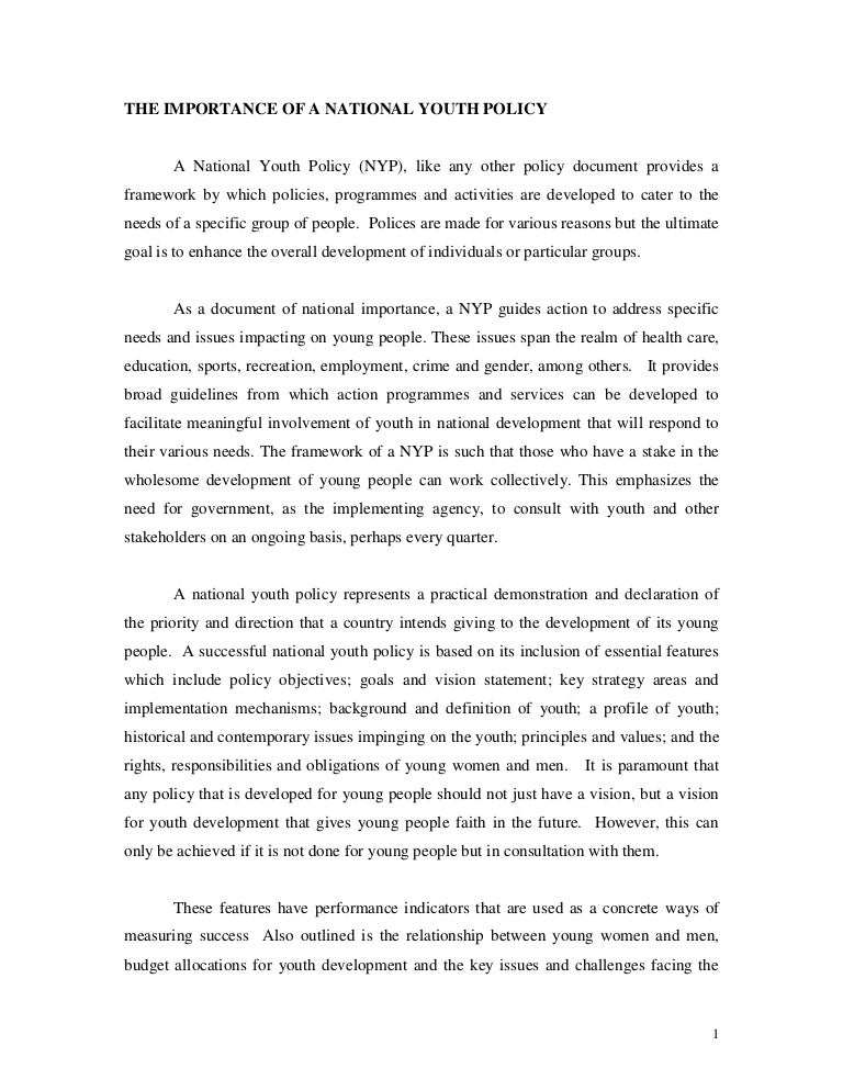 National youth policy