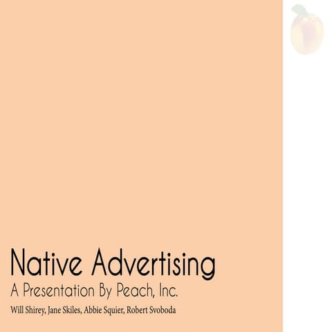 Native Advertising- An Analysis