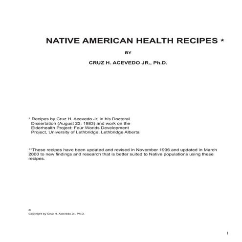 Native american health recipes | PDF