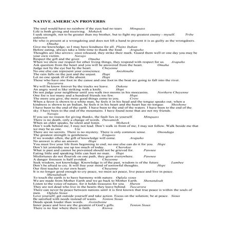 Native american proverbs | DOC