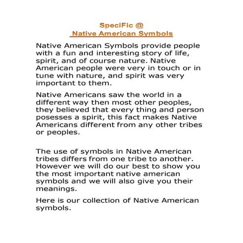 Native american symbols | DOCX | Spirituality | Religion & Spirituality