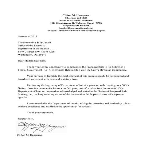 Native Hawaiian Recognition - Department of Interior - Notice of Proposed Rul...