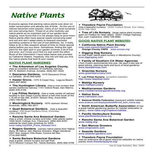 California Native Plants Resource Guide