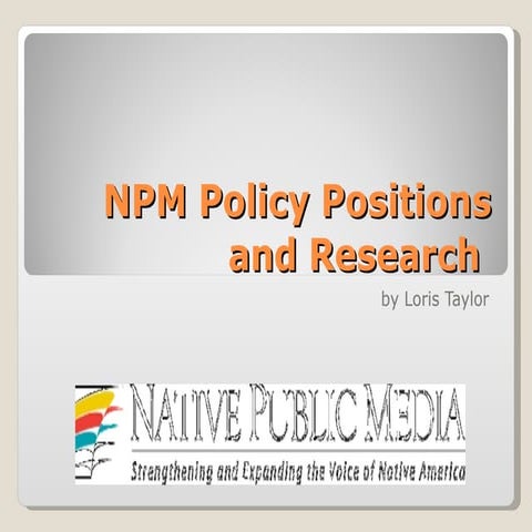 Native Public Media Presentation 8.10.09