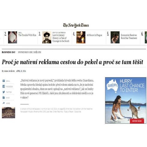 Nativní reklama: proč je cestou do pekel a proč se tam těšit