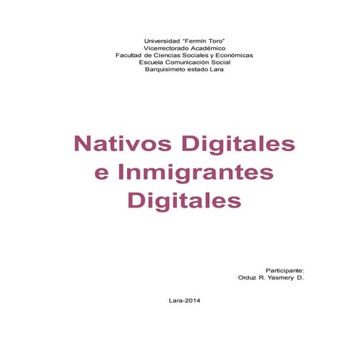 Nativos digitales e inmigrantes digitales