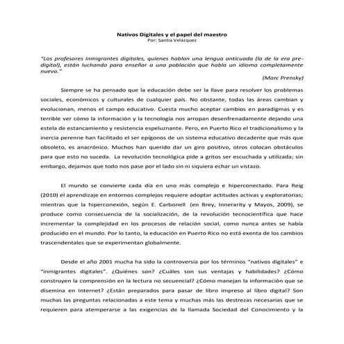 Nativos digitales y el papel del maestro