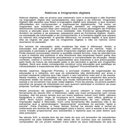 Nativos e imigrantes digitais