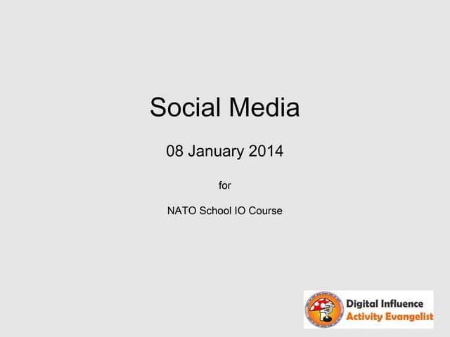 Information Operations Course - Nato School - January 2014