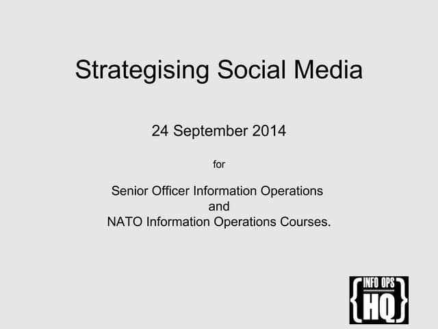 Strategising Social Media