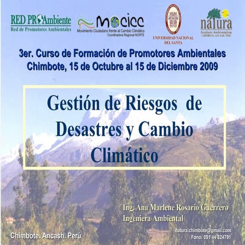 Natura Epa 02 Gestion De Riesgos Y Cambio Climatico  Ing Marlene Rosario