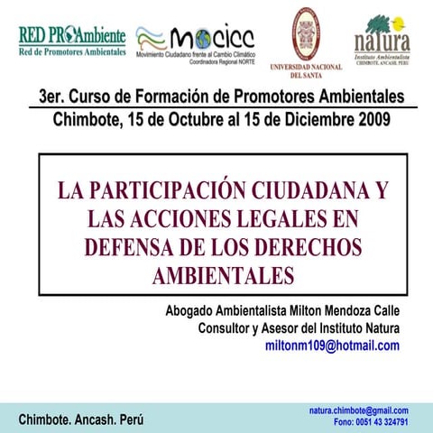 Natura Epa 08 Ciudadania Y Acciones Legales Ambientales  Dr  Milton Mendoza