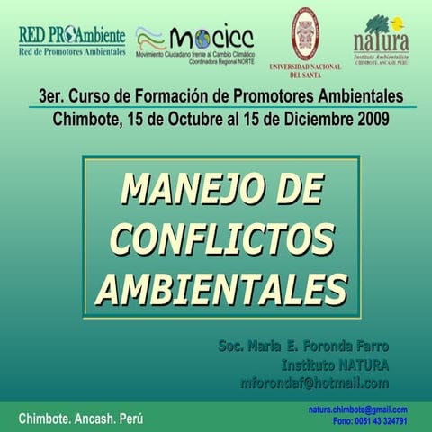 Natura Epa 09  Manejo de Conflictos Ambientales  Soc  Maria Elena Foronda