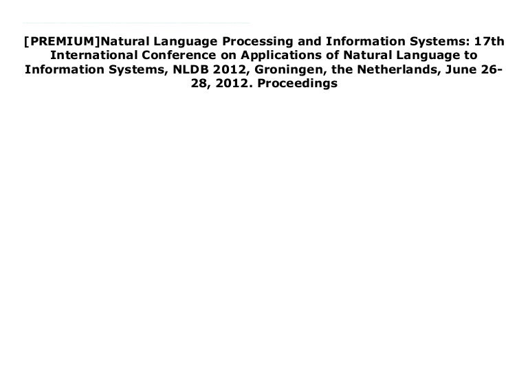 PREMIUMNatural Language Processing and Information ...