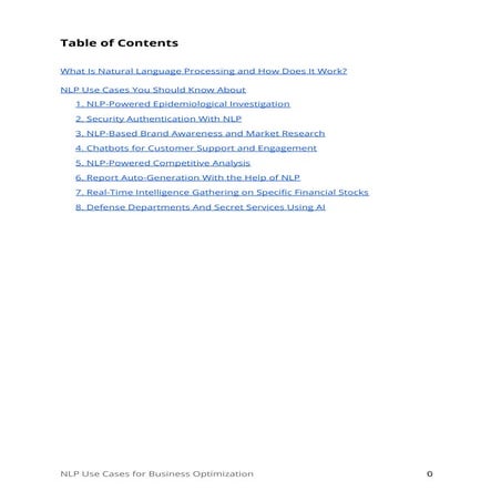 Natural Language Processing Use Cases for Business Optimization