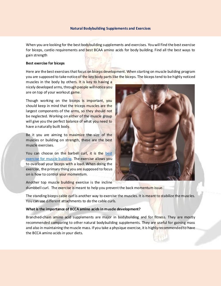Natural bodybuilding supplements and excercises