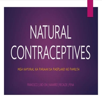 Natural contraceptives | PPTX