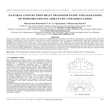 Natural convection heat transfer flow visualization of perforated fin ...