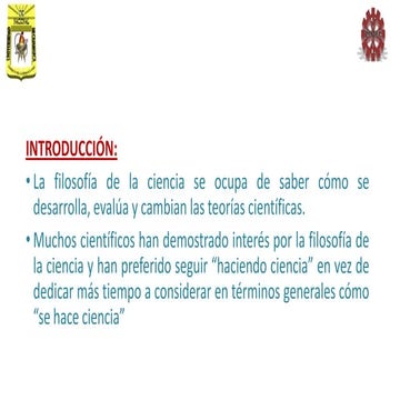 Naturaleza de la filosofía de la ciencia (sustentación)