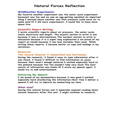 Natural forces reflection | DOCX