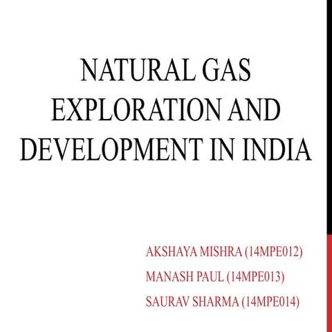 Natural gas exploration and development in india