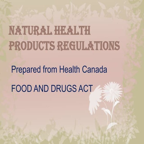 Natural Health Products Regulations