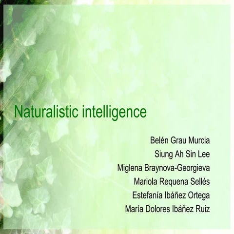 Naturalistic intelligence