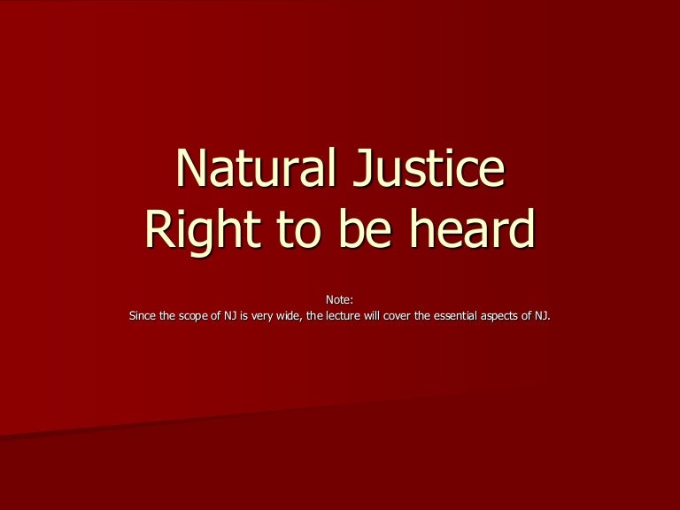 Natural Justice