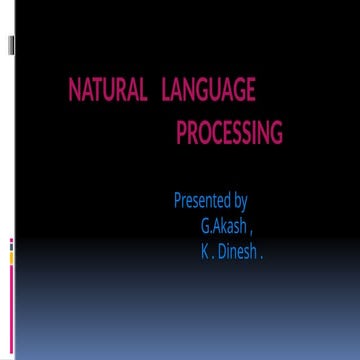 NATURAL LANGUAGE PROCESSING : A complete tool