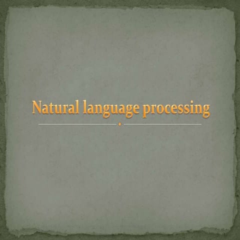 Natural language processing 2 | PPT