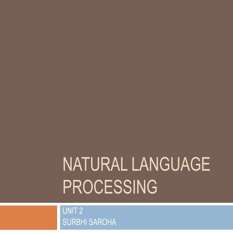 Natural language processing(AI UNIT 2) | PPTX