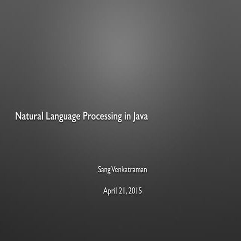 Natural Language Processing using Java | PPT