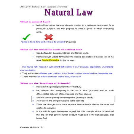 Natural law revision notes