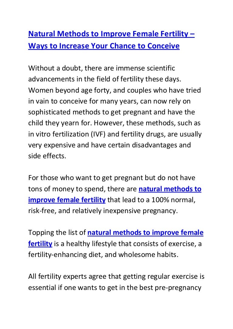 Natural Ways To Increase Fertility Natural Ways To Increase Fertility
