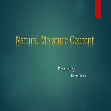 Natural moisture content