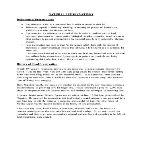 Natural preservatives | DOCX