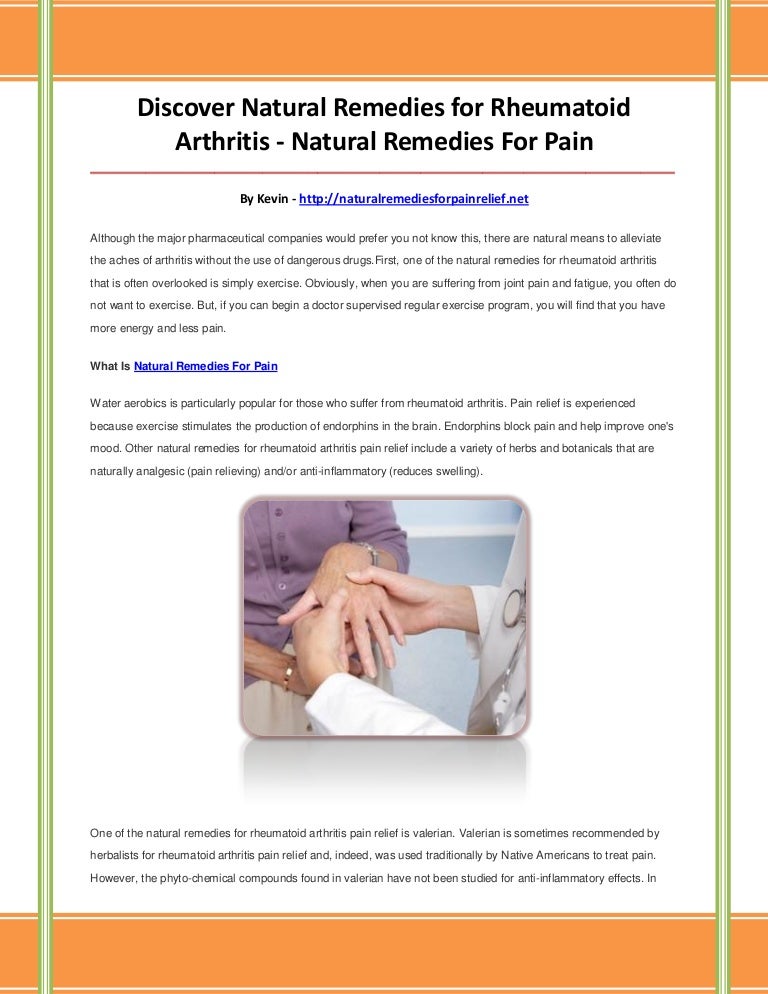 Natural remedies for pain