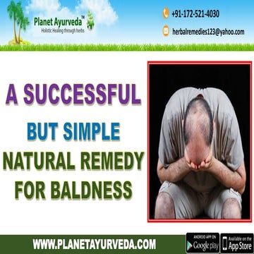 Natural Remedy for Hair fall and Baldness