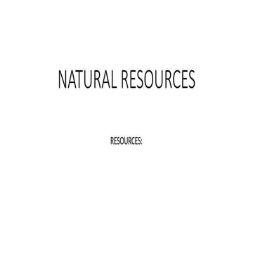 NATURAL RESOURCES and their with detailed