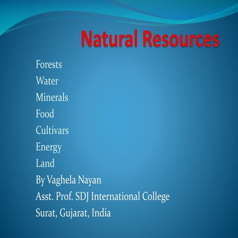 Natural resources environmental studies chapter 2