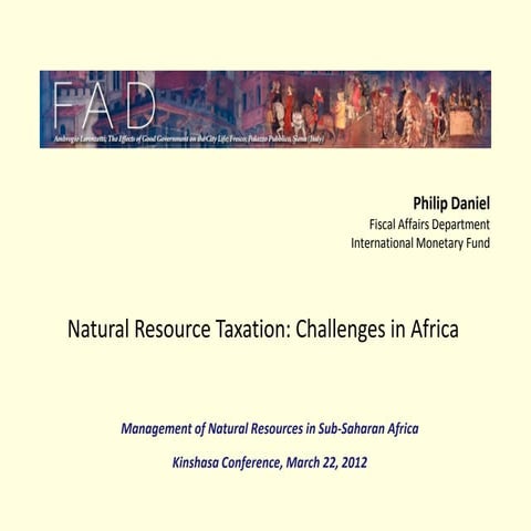 Natural resource taxation, challenges in africa