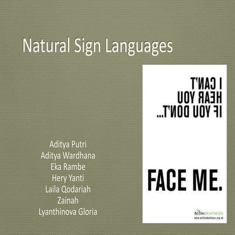 Natural sign languages revision ppt
