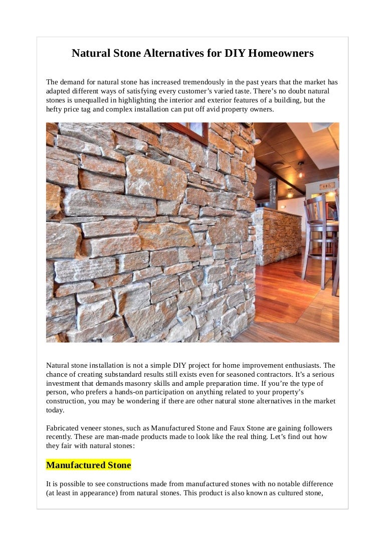 Natural Stone Alternatives for DIY Homeowners