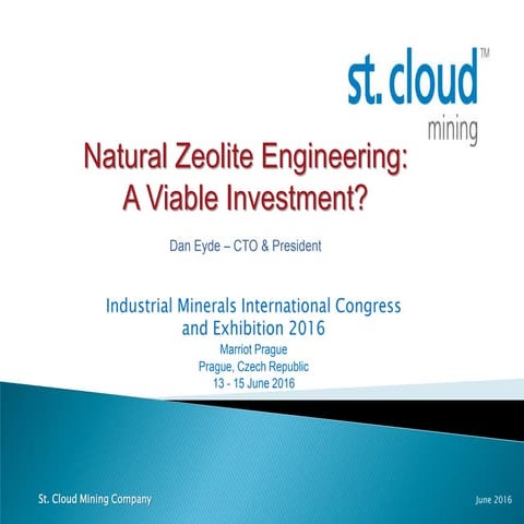 Natural zeolite engineering a viable investment 23rd ind min congress